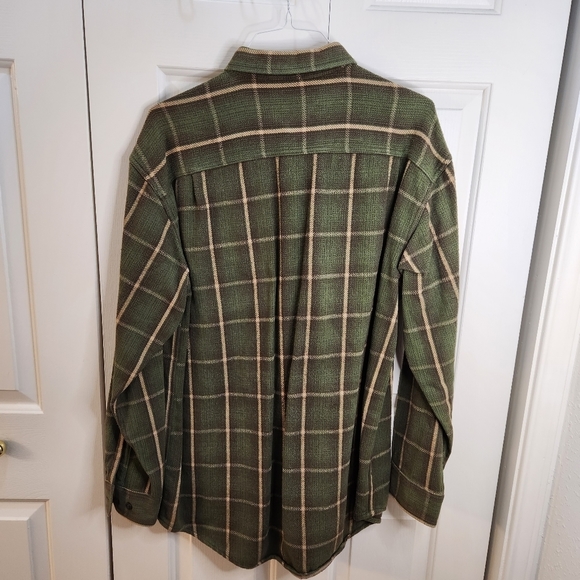 St John's Bay Vintage Green/Tan /Brown Plaid Shirt Men's XL Tall - Picture 7 of 12